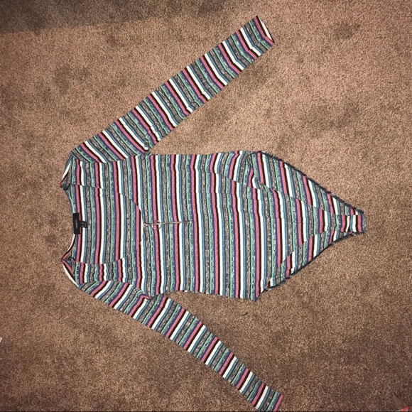 Forever 21 Tops - Striped F21 Long-sleeve Bodysuit PLUS SIZE